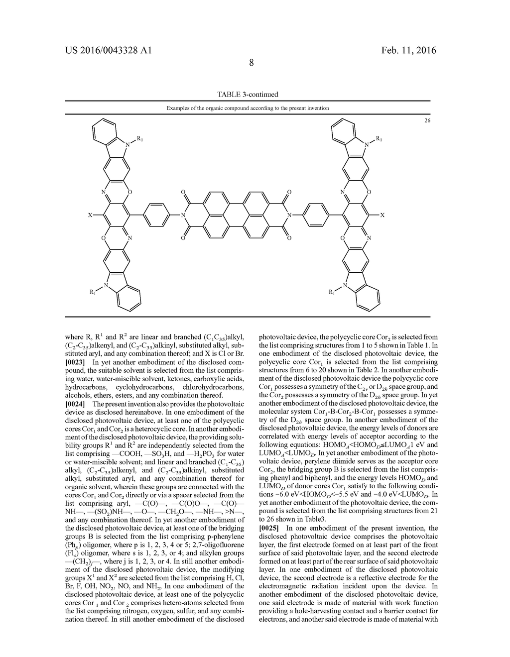 ORGANIC COMPOUND AND PHOTOVOLTAIC DEVICE COMPRISING THE SAME - diagram, schematic, and image 12