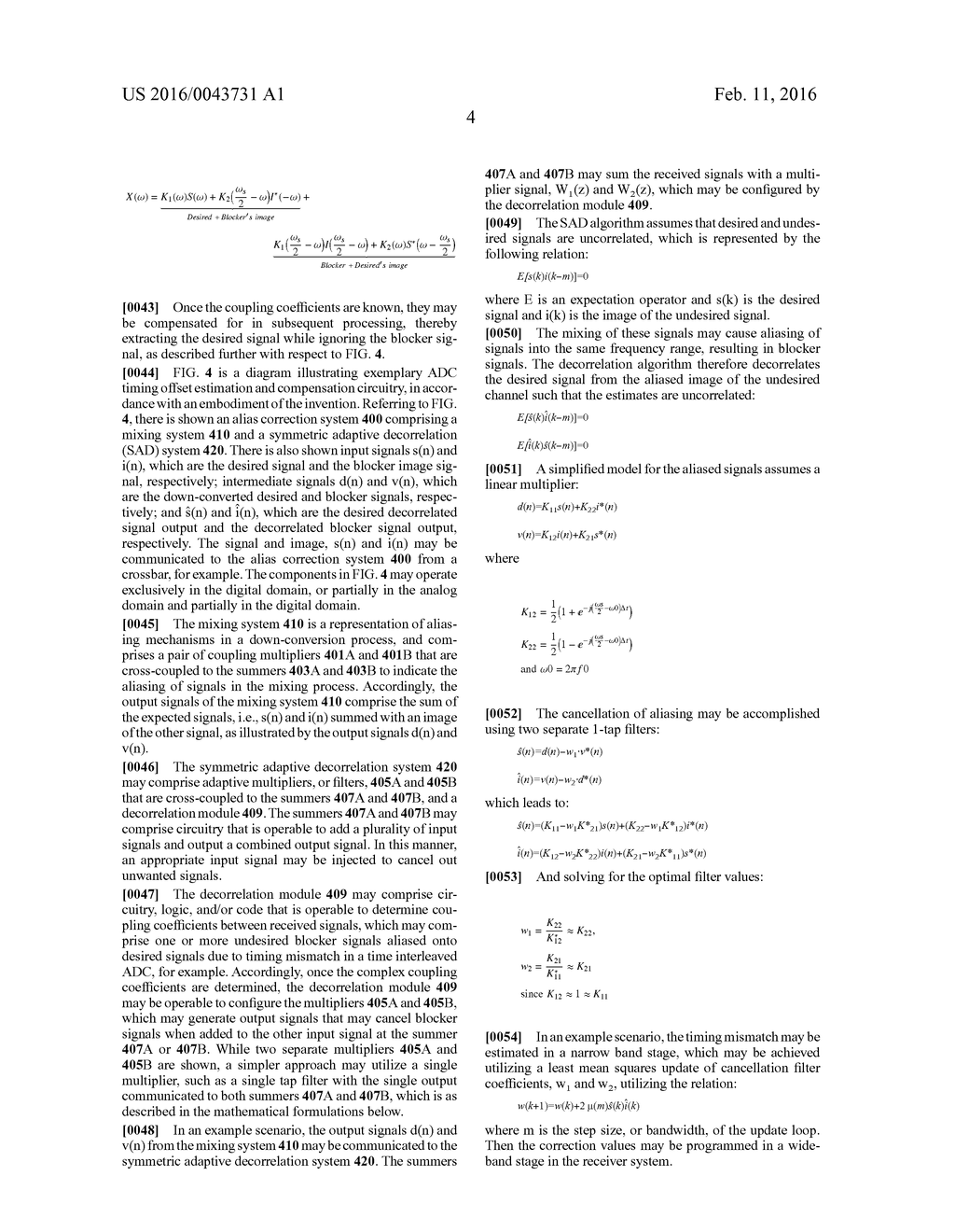 Method and system for Time Interleaved Analog-To-Digital Converter Timing     Mismatch Estimation And Compensation - diagram, schematic, and image 12