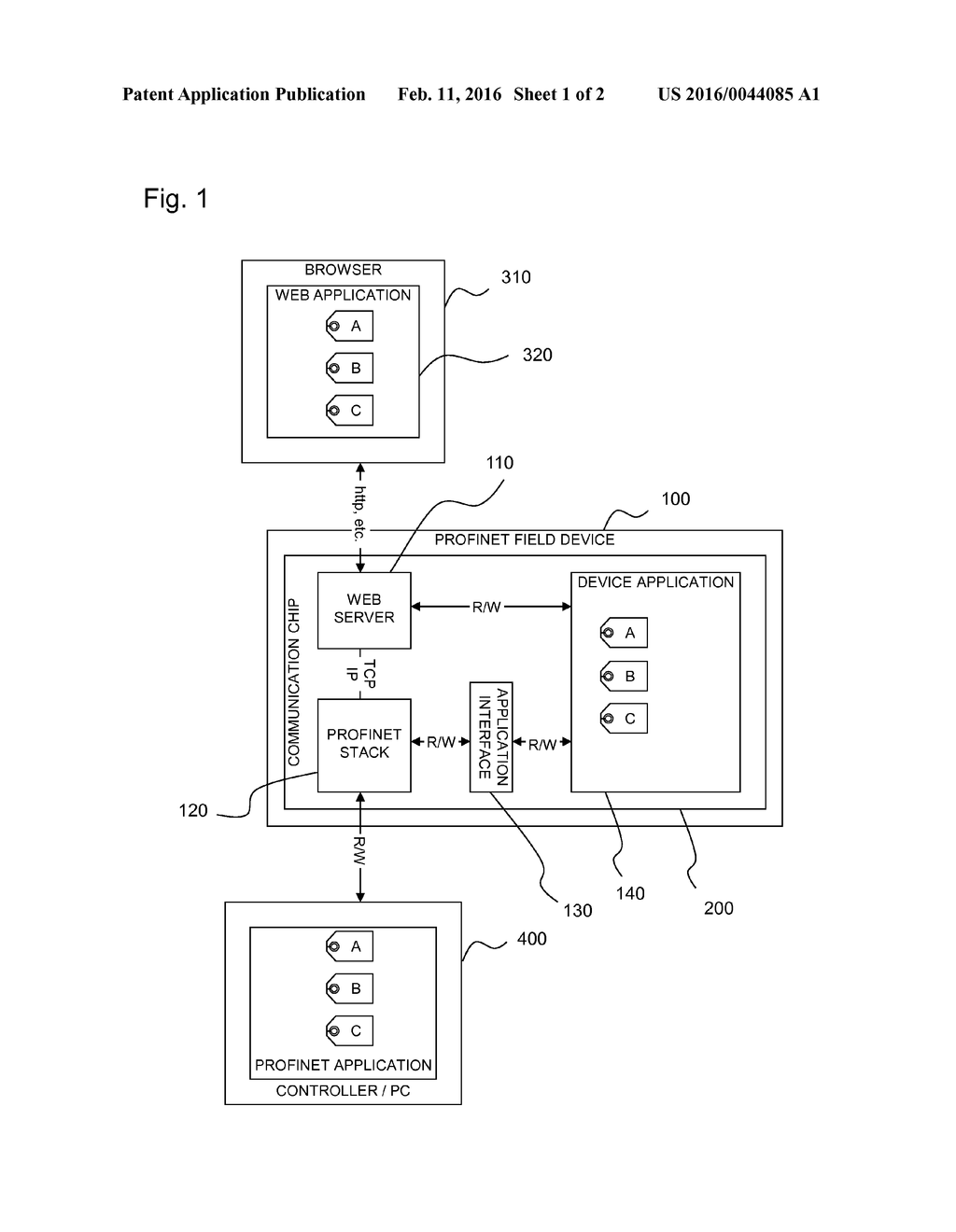 FIELD DEVICE, COMMUNICATION CHIP, AND METHOD FOR A WEB ACCESS TO A FIELD     DEVICE - diagram, schematic, and image 02