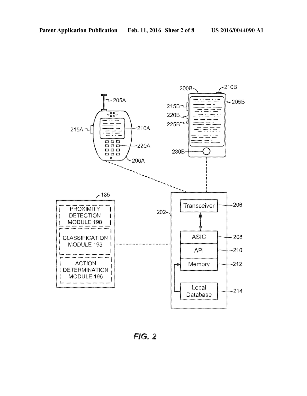 TRIGGERING A COMMUNICATIVE ACTION BASED ON A CLIENT-DETERMINED     RELATIONSHIP BETWEEN PROXIMATE CLIENT DEVICES - diagram, schematic, and image 03