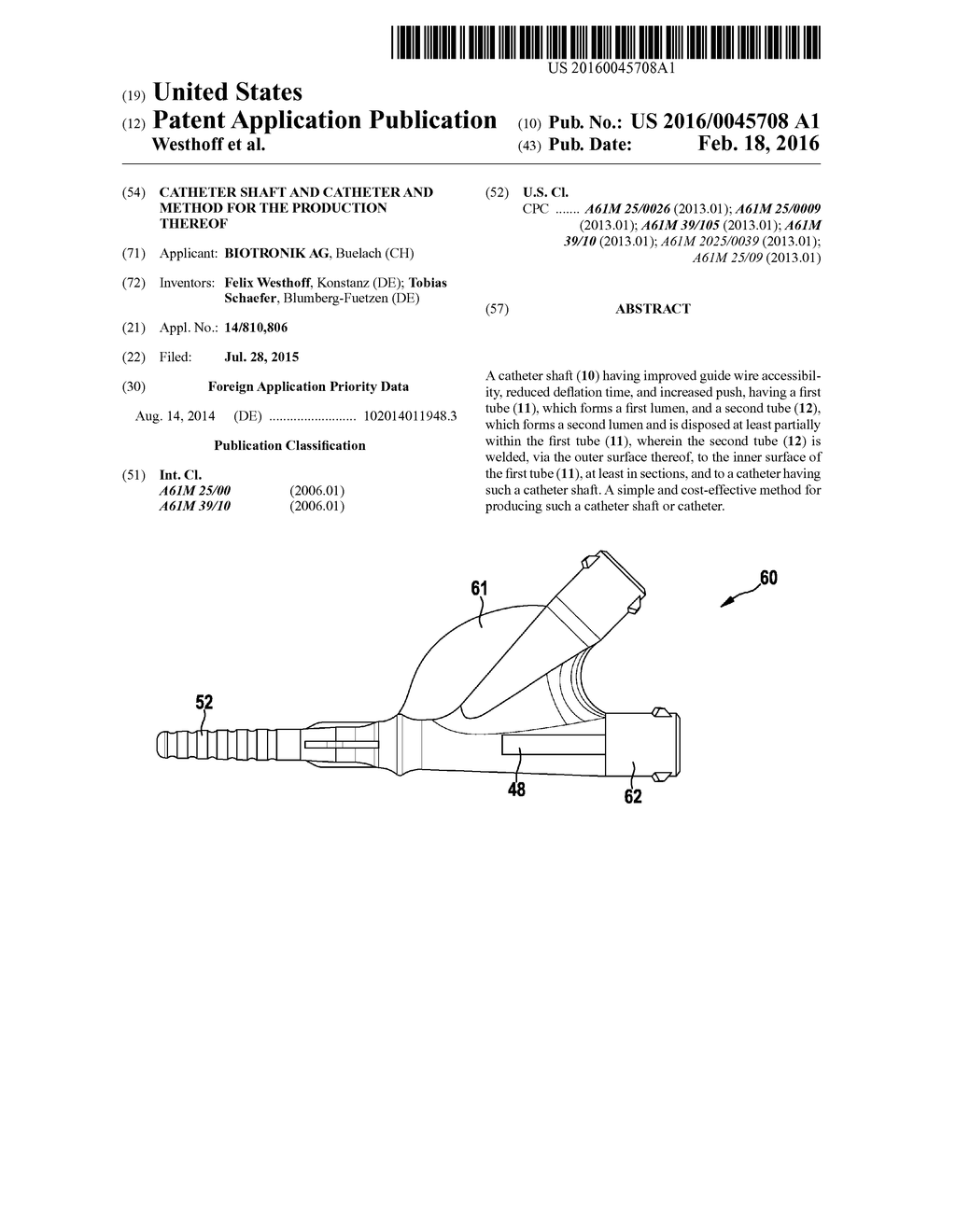 CATHETER SHAFT AND CATHETER AND METHOD FOR THE PRODUCTION THEREOF - diagram, schematic, and image 01