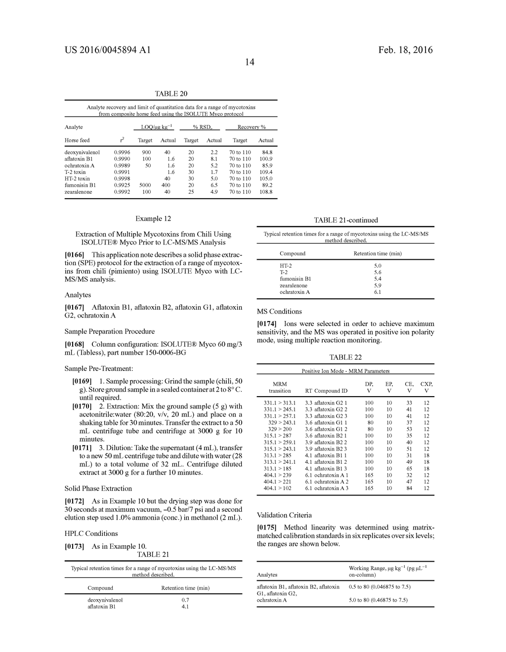 MATERIAL FOR AND METHOD OF EXTRACTING MYCOTOXINS - diagram, schematic, and image 22