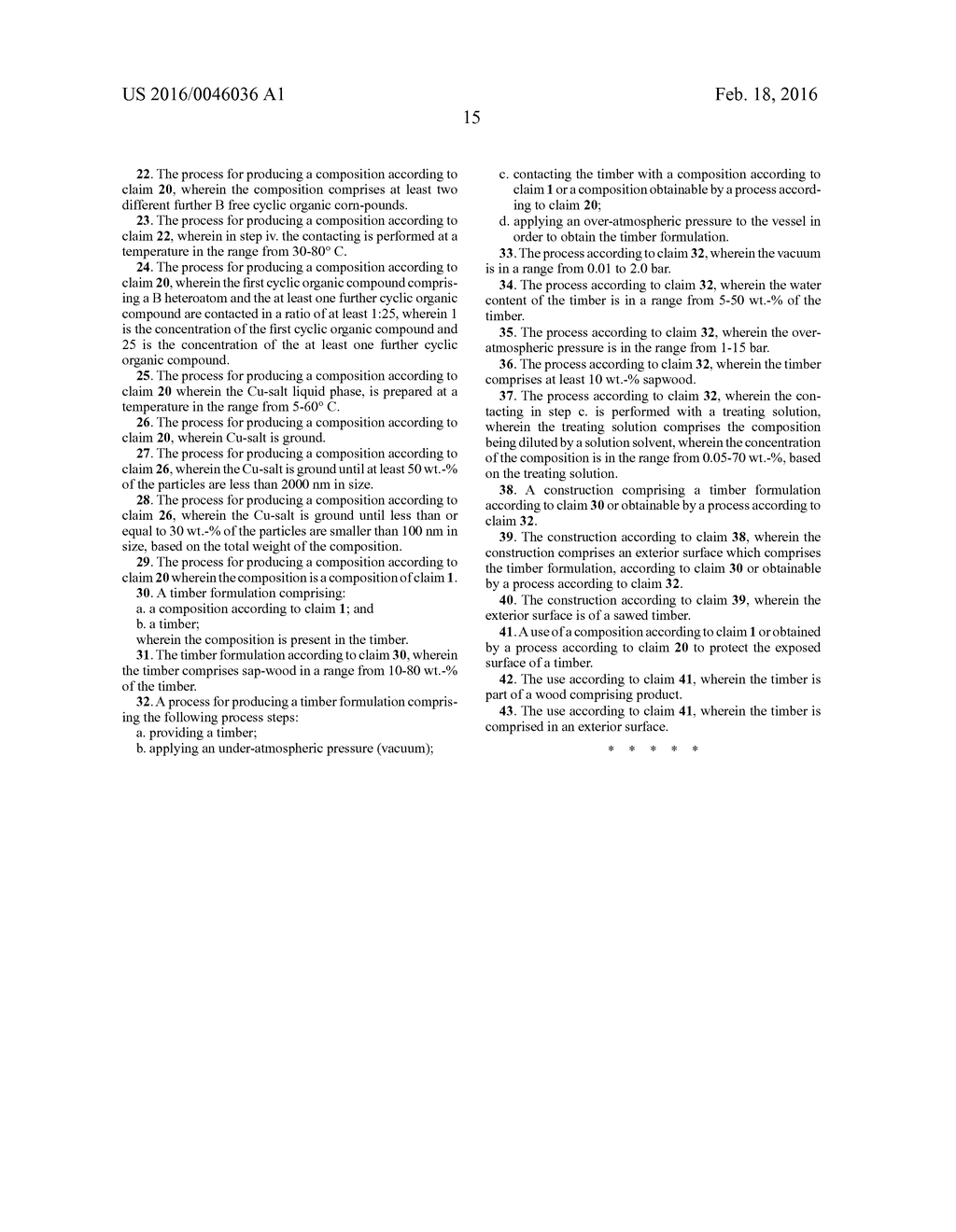 COMPOSITION OF A TIMBER FORMULATION COMPRISING Cu SALTS AND ORGANIC CYCLIC     INGREDIENTS FOR THE PRESERVATION OF TIMBER FOR DECKS - diagram, schematic, and image 20