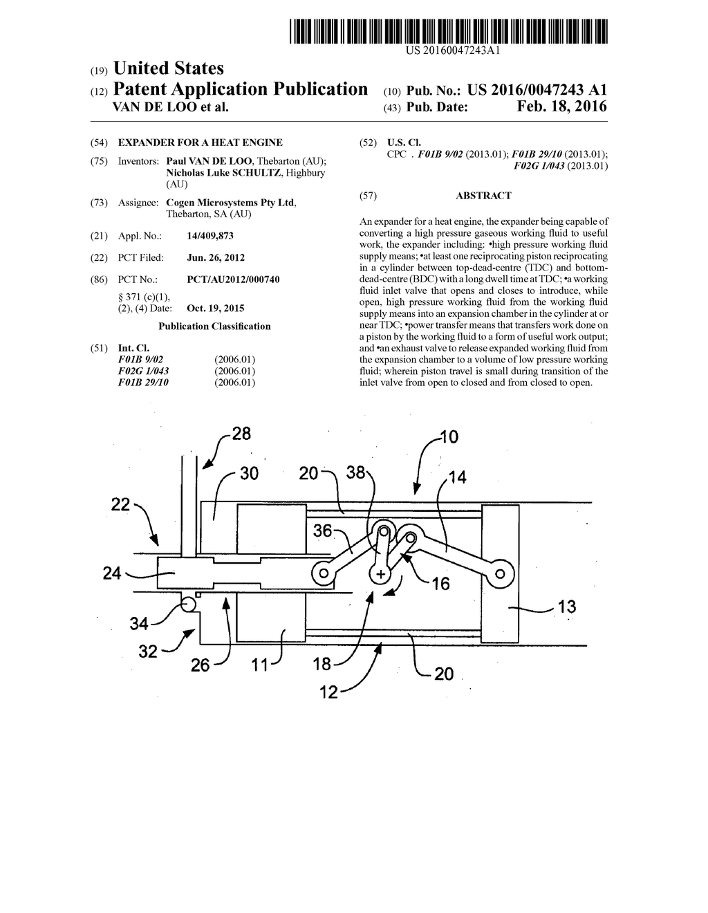 EXPANDER FOR A HEAT ENGINE - diagram, schematic, and image 01