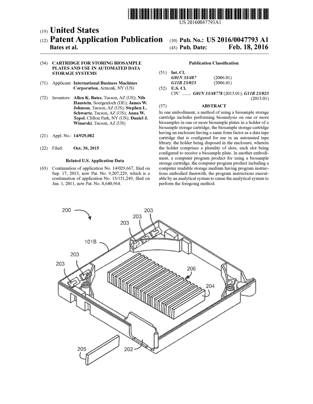 CARTRIDGE FOR STORING BIOSAMPLE PLATES AND USE IN AUTOMATED DATA STORAGE     SYSTEMS - diagram, schematic, and image 01