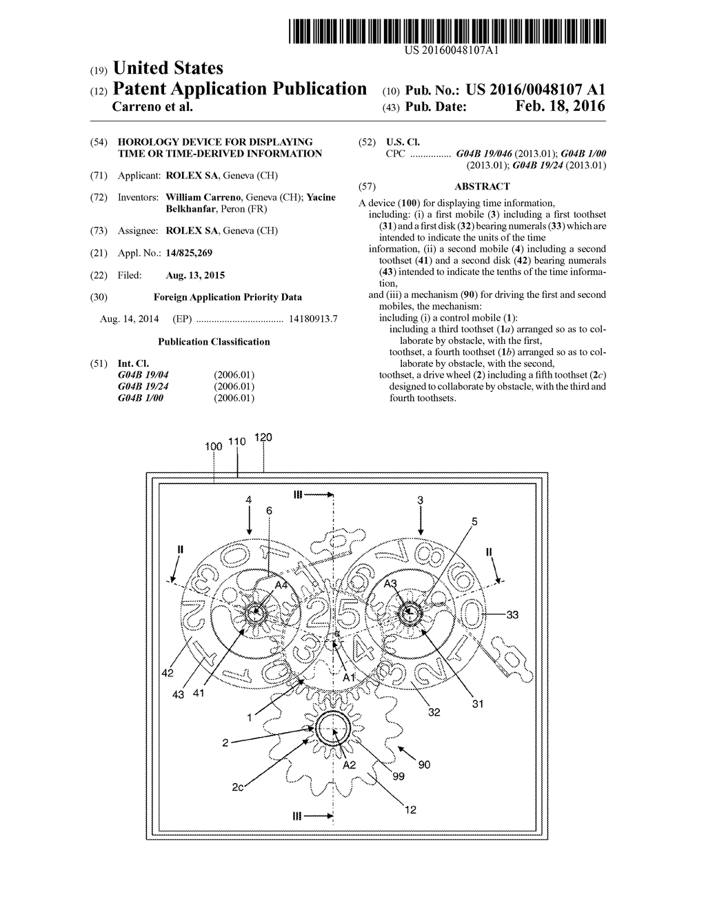 HOROLOGY DEVICE FOR DISPLAYING TIME OR TIME-DERIVED INFORMATION - diagram, schematic, and image 01