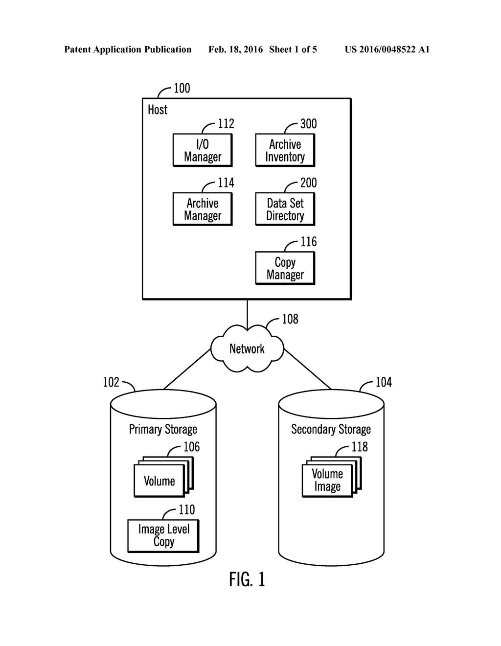 ARCHIVING DATA SETS IN A VOLUME IN A PRIMARY STORAGE IN A VOLUME IMAGE     COPY OF THE VOLUME IN A SECONDARY STORAGE - diagram, schematic, and image 02