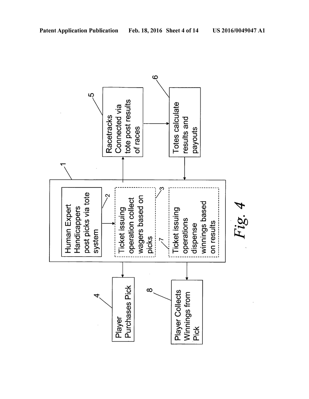 Method and System for Placing a Wager on a Pari-Mutuel Event - diagram, schematic, and image 05