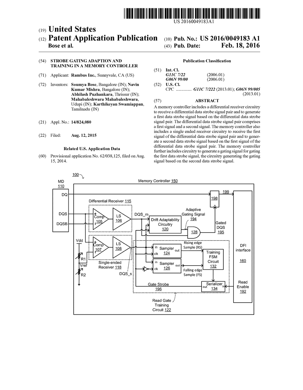 STROBE GATING ADAPTION AND TRAINING IN A MEMORY CONTROLLER - diagram, schematic, and image 01