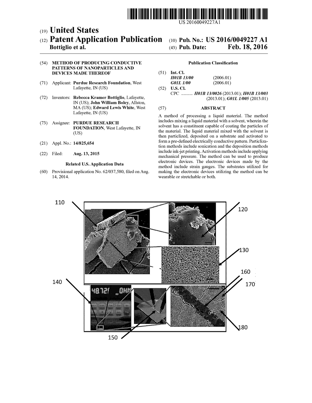 METHOD OF PRODUCING CONDUCTIVE PATTERNS OF NANOPARTICLES AND DEVICES MADE     THEREOF - diagram, schematic, and image 01