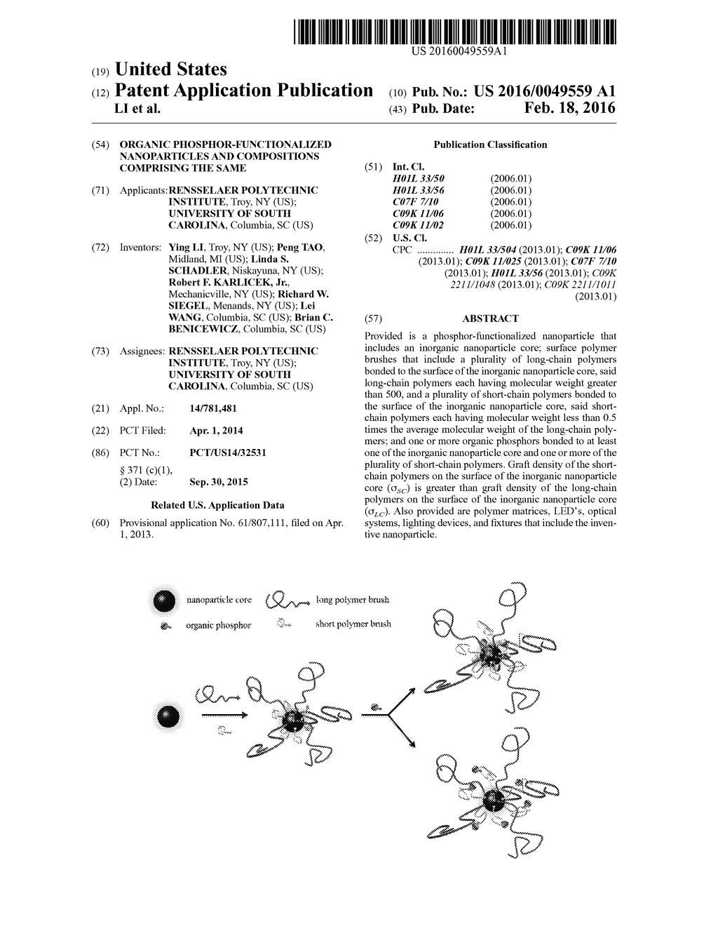 ORGANIC PHOSPHOR-FUNCTIONALIZED NANOPARTICLES AND COMPOSITIONS COMPRISING     THE SAME - diagram, schematic, and image 01