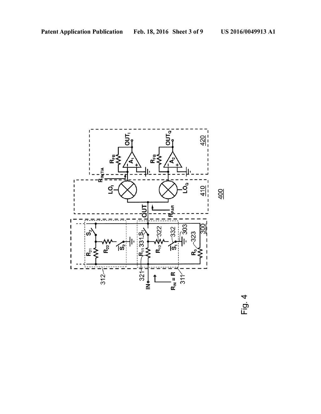 RESISTOR NETWORK AND MIXER CIRCUITS WITH PROGRAMMABLE GAIN - diagram, schematic, and image 04