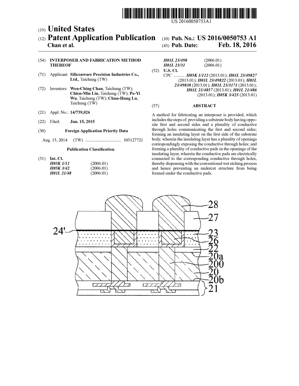 INTERPOSER AND FABRICATION METHOD THEREOF - diagram, schematic, and image 01