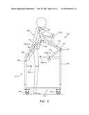 FOUR BAR APPARATUS AND METHOD FOR LIFTING, LOWERING, EXERCISE AND     SELF-PROPELLED TRANSIT diagram and image