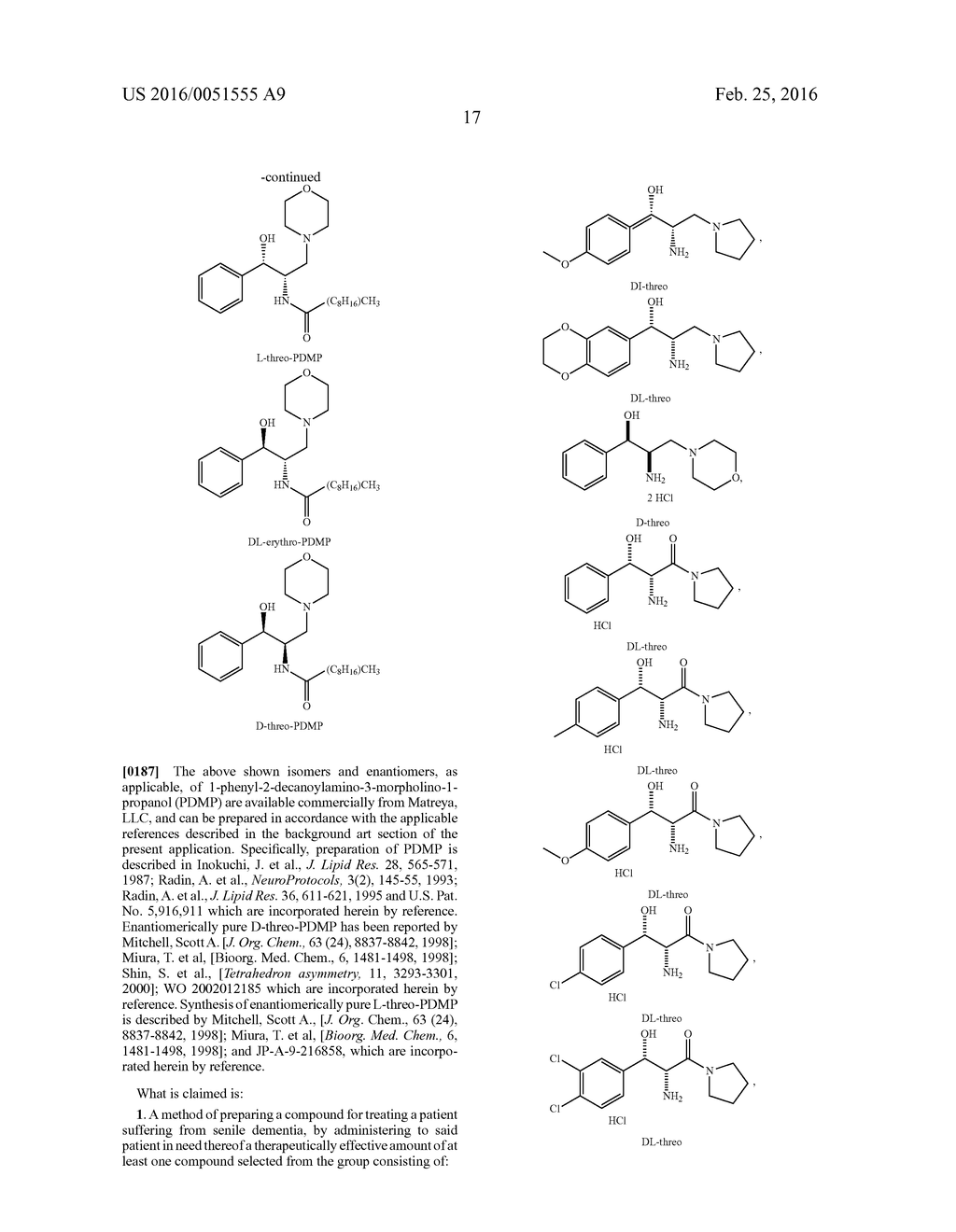 METHODS FOR TREATING COGNITIVE DISORDERS USING     1-BENZYL-1-HYDROXY-2,3-DIAMINO-PROPYL AMINES,     3-BENZYL-3-HYDROXY-2-AMINO-PROPIONIC ACID AMIDES AND RELATED COMPOUNDS - diagram, schematic, and image 19