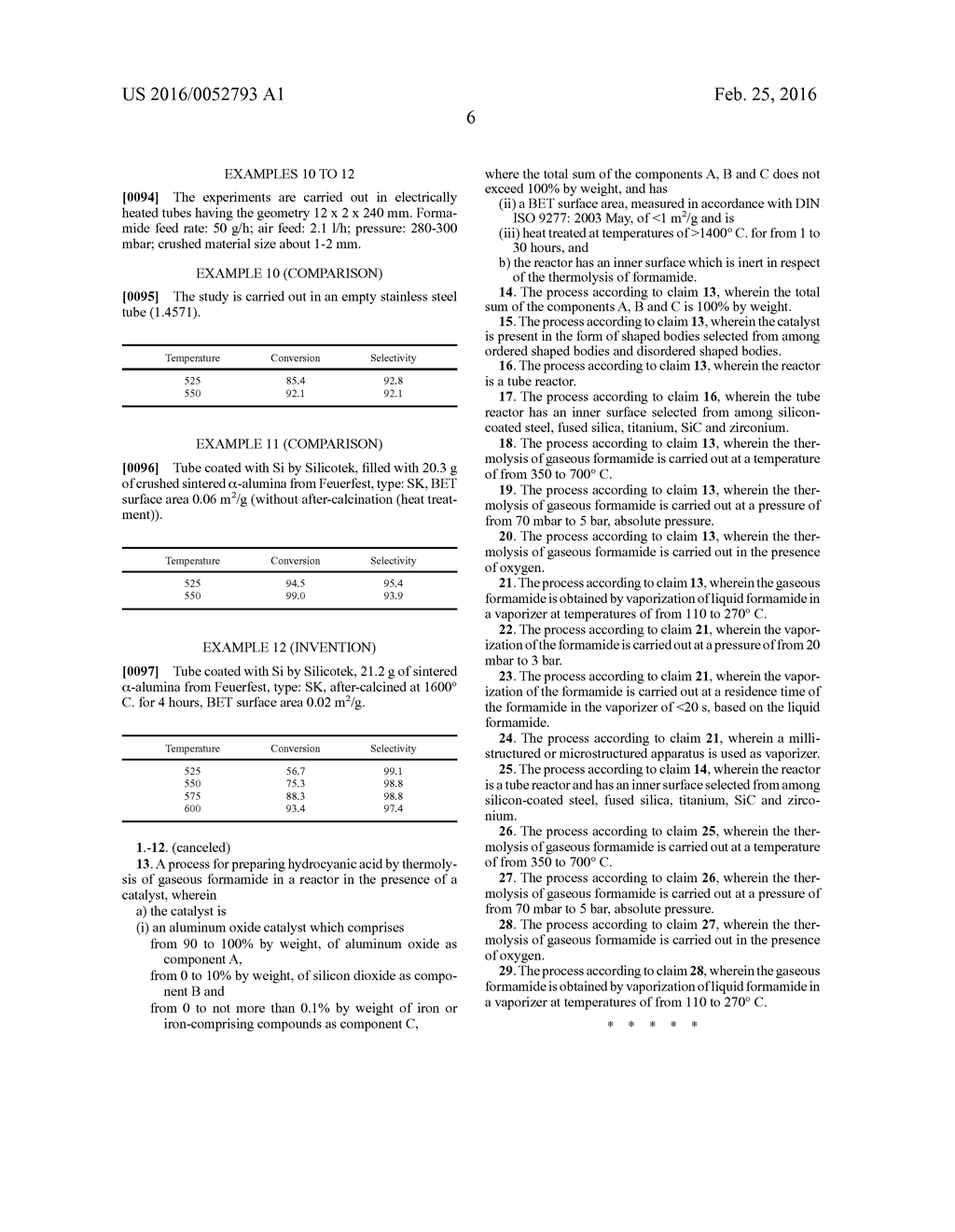 METHOD FOR SYNTHESIZING HYDROCYANIC ACID FROM FORMAMIDE - CATALYST - diagram, schematic, and image 07