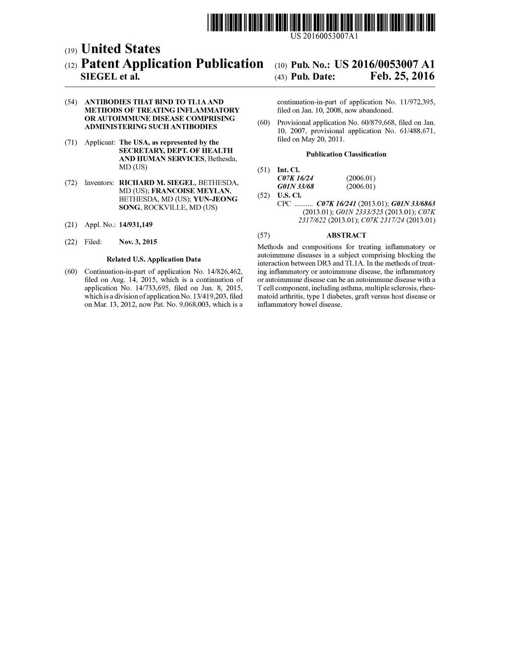 ANTIBODIES THAT BIND TO TL1A  AND METHODS OF TREATING INFLAMMATORY OR     AUTOIMMUNE DISEASE COMPRISING ADMINISTERING SUCH ANTIBODIES - diagram, schematic, and image 01