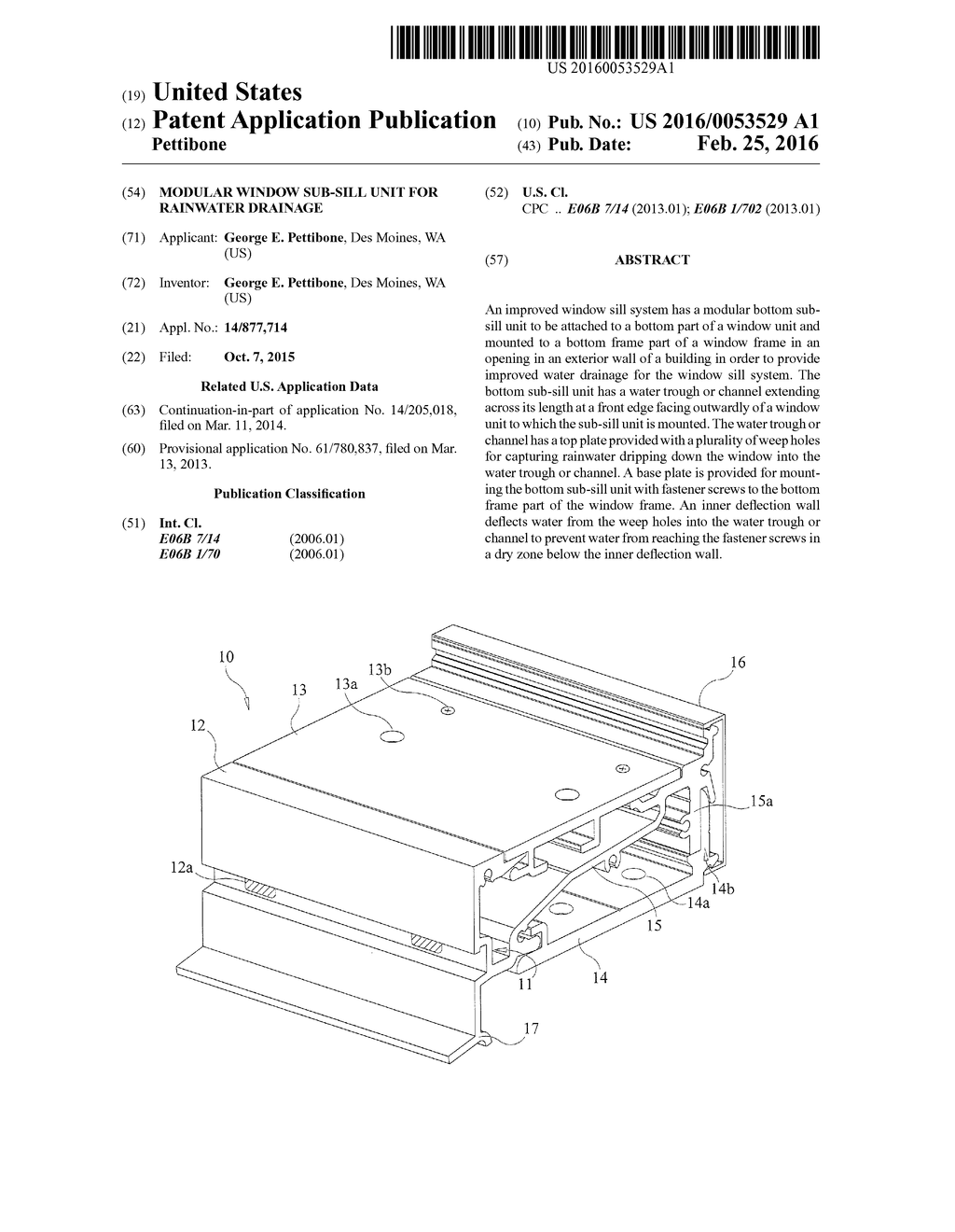 MODULAR WINDOW SUB-SILL UNIT FOR RAINWATER DRAINAGE - diagram, schematic, and image 01