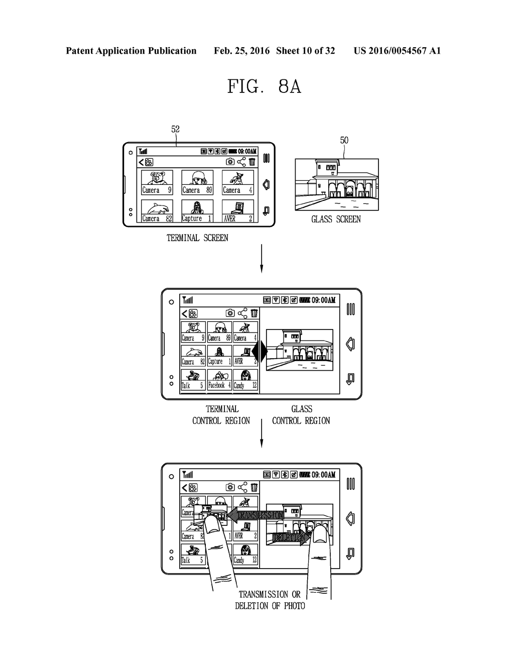 MOBILE TERMINAL, GLASSES-TYPE TERMINAL, AND MUTUAL INTERWORKING METHOD     USING SCREENS THEREOF - diagram, schematic, and image 11