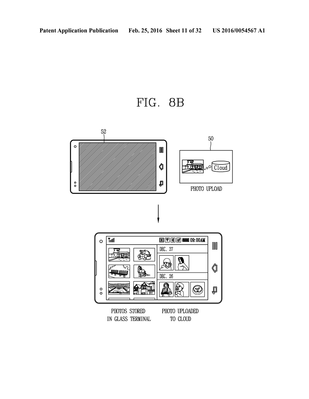 MOBILE TERMINAL, GLASSES-TYPE TERMINAL, AND MUTUAL INTERWORKING METHOD     USING SCREENS THEREOF - diagram, schematic, and image 12