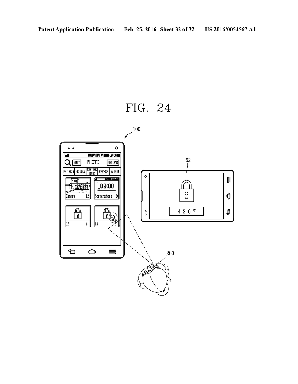 MOBILE TERMINAL, GLASSES-TYPE TERMINAL, AND MUTUAL INTERWORKING METHOD     USING SCREENS THEREOF - diagram, schematic, and image 33