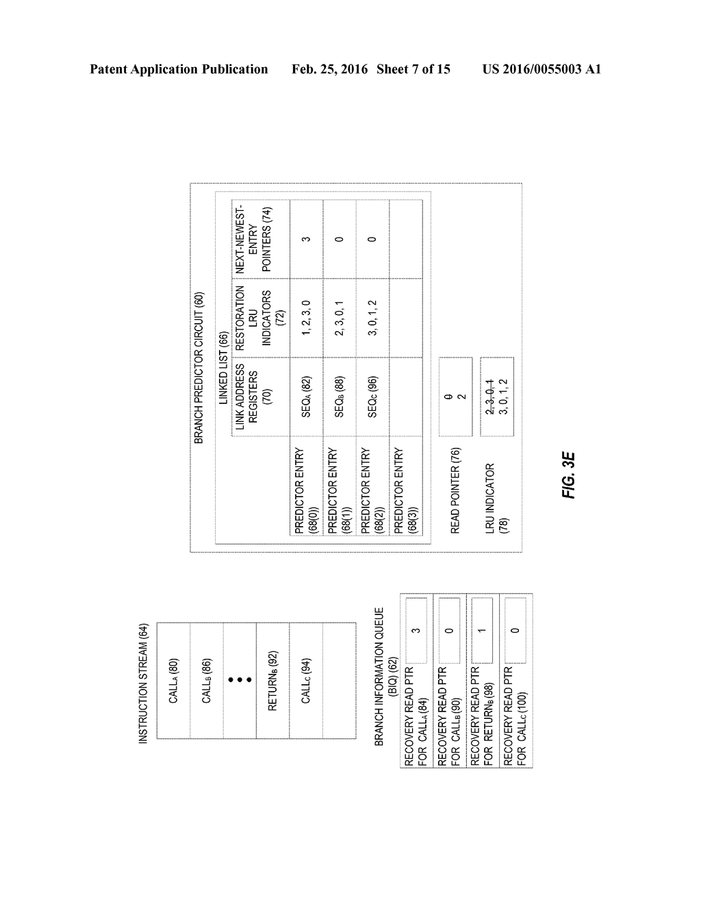 BRANCH PREDICTION USING LEAST-RECENTLY-USED (LRU)-CLASS LINKED LIST BRANCH     PREDICTORS, AND RELATED CIRCUITS, METHODS, AND COMPUTER-READABLE MEDIA - diagram, schematic, and image 08