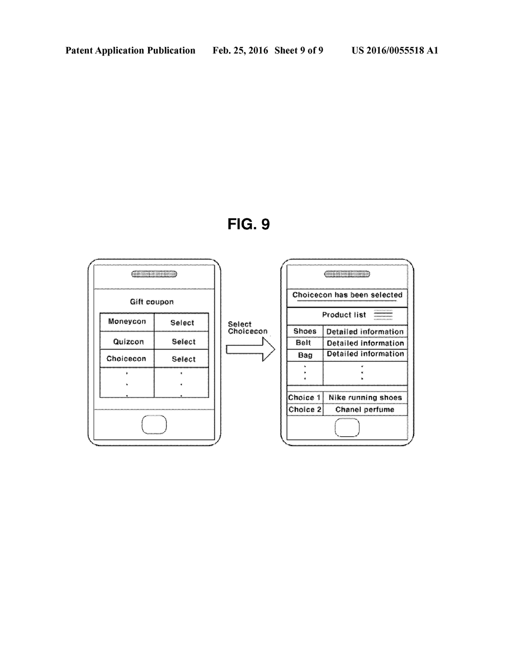 SYSTEM, DEVICE AND METHOD FOR PROVIDING RECIPIENT-SELECTIVE MOBILE GIFT     COUPON - diagram, schematic, and image 10