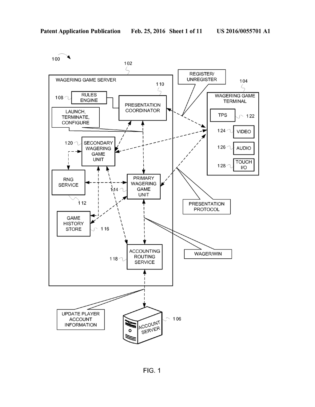 DISTRIBUTING INFORMATION IN A WAGERING GAME SYSTEM - diagram, schematic, and image 02