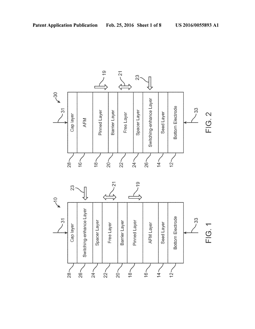 PERPENDICULAR MAGNETIC TUNNEL JUNCTION (pMTJ) WITH IN-PLANE MAGNETO-STATIC     SWITCHING-ENHANCING LAYER - diagram, schematic, and image 02