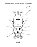 WALL MOUNTABLE ROCKER SWITCH AND UNIVERSAL SERIAL BUS POWER SOURCING     RECEPTACLE diagram and image