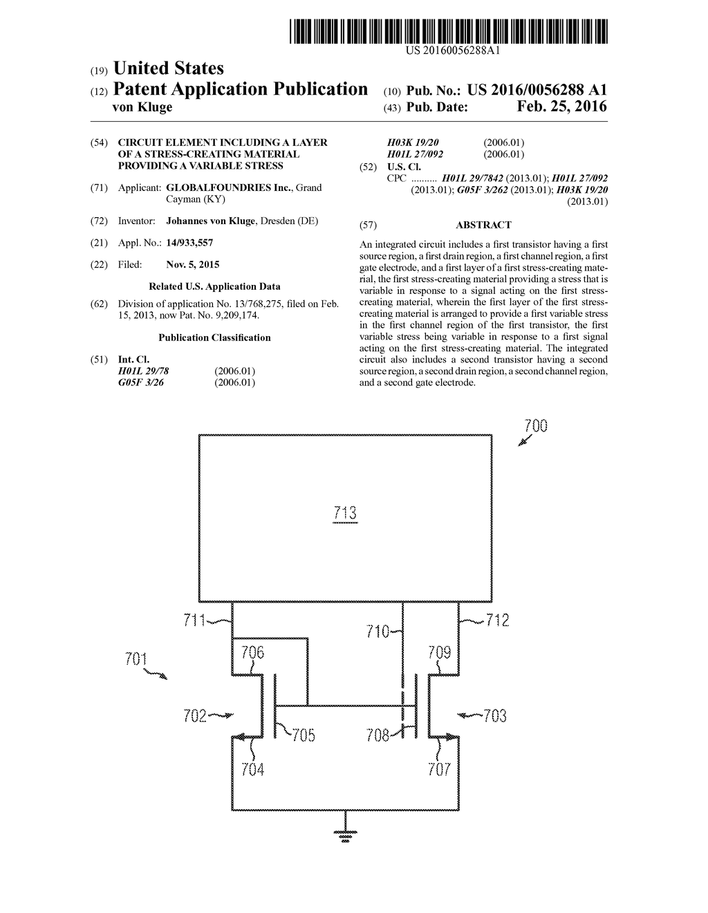 CIRCUIT ELEMENT INCLUDING A LAYER OF A STRESS-CREATING MATERIAL PROVIDING     A VARIABLE STRESS - diagram, schematic, and image 01