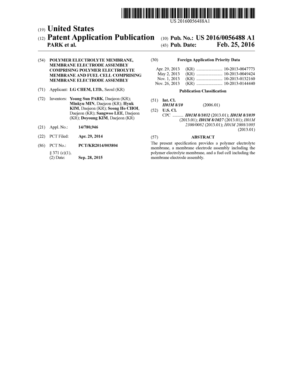 POLYMER ELECTROLYTE MEMBRANE, MEMBRANE ELECTRODE ASSEMBLY COMPRISING     POLYMER ELECTROLYTE MEMBRANE AND FUEL CELL COMPRISING MEMBRANE ELECTRODE     ASSEMBLY - diagram, schematic, and image 01