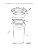 BEVERAGE CONTAINER WITH RECESSED LID AND BREATHABLE SEAL diagram and image