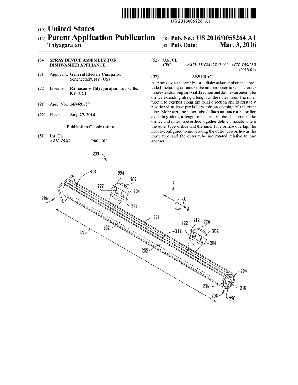 SPRAY DEVICE ASSEMBLY FOR DISHWASHER APPLIANCE - diagram, schematic, and image 01