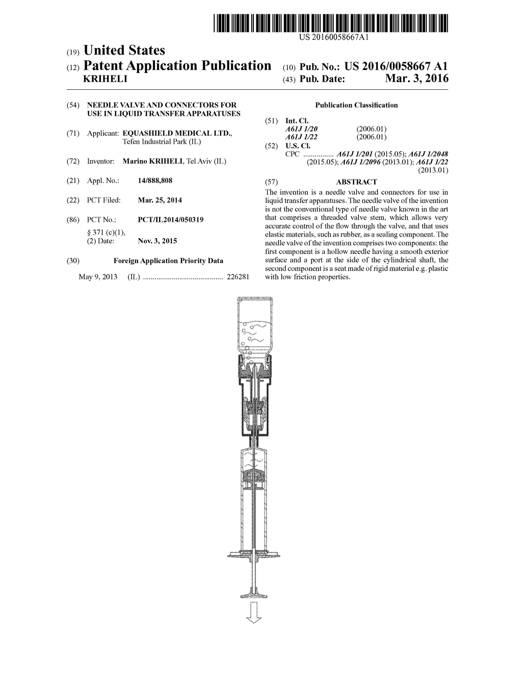 NEEDLE VALVE AND CONNECTORS FOR USE IN LIQUID TRANSFER APPARATUSES - diagram, schematic, and image 01