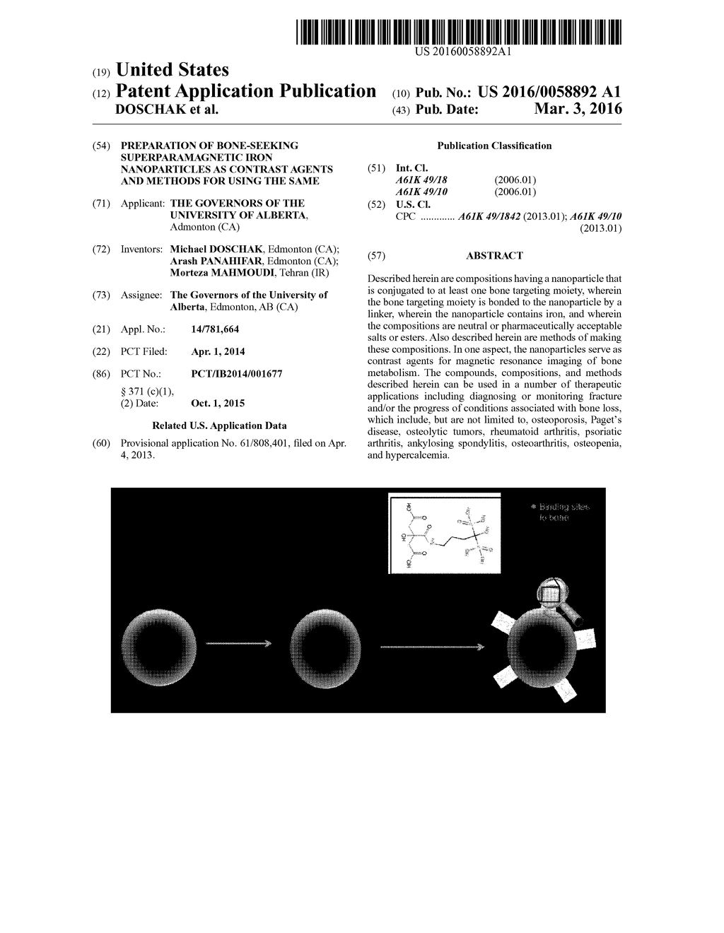 PREPARATION OF BONE-SEEKING SUPERPARAMAGNETIC IRON NANOPARTICLES AS     CONTRAST AGENTS AND METHODS FOR USING THE SAME - diagram, schematic, and image 01