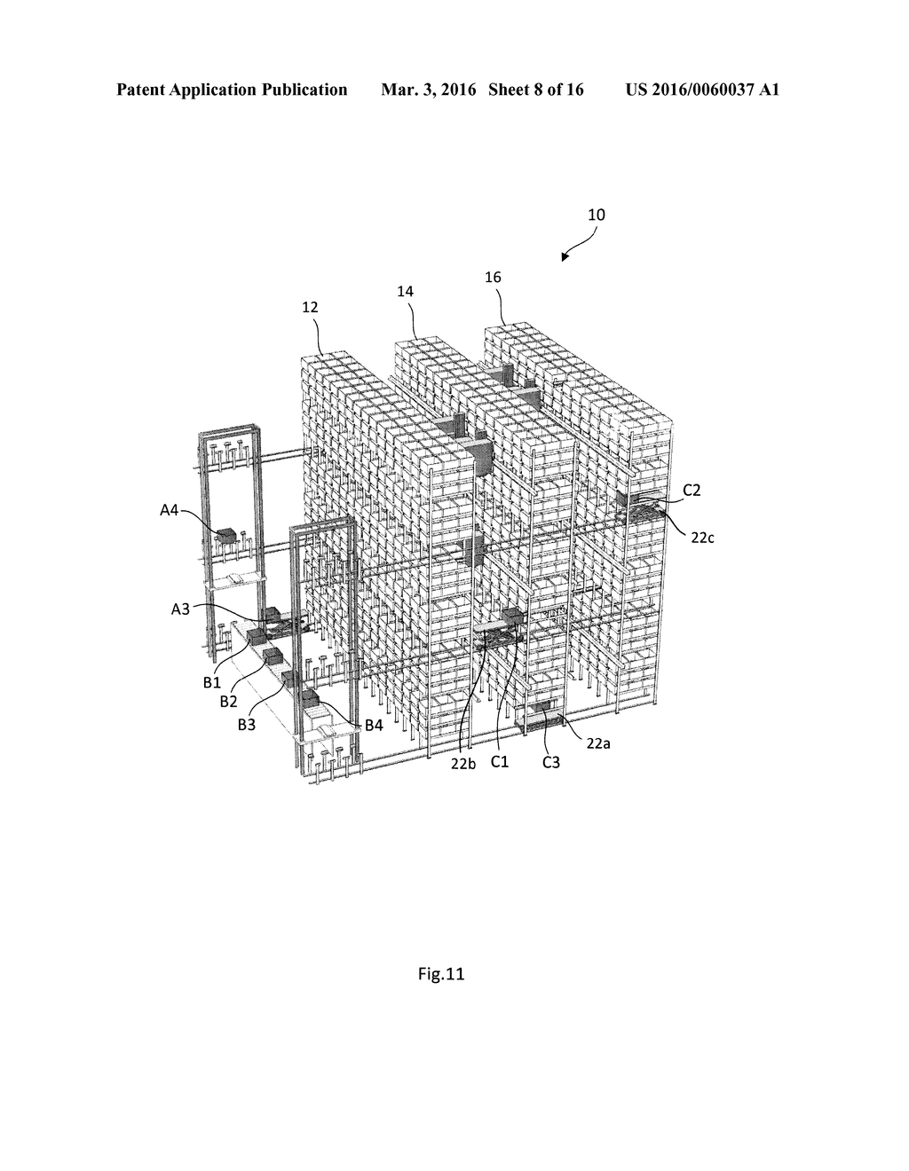 STORAGE SYSTEM USING LIFTING MECHANISM FOR COLLECTING CONTAINERS IN     DESIRED SEQUENCE - diagram, schematic, and image 09