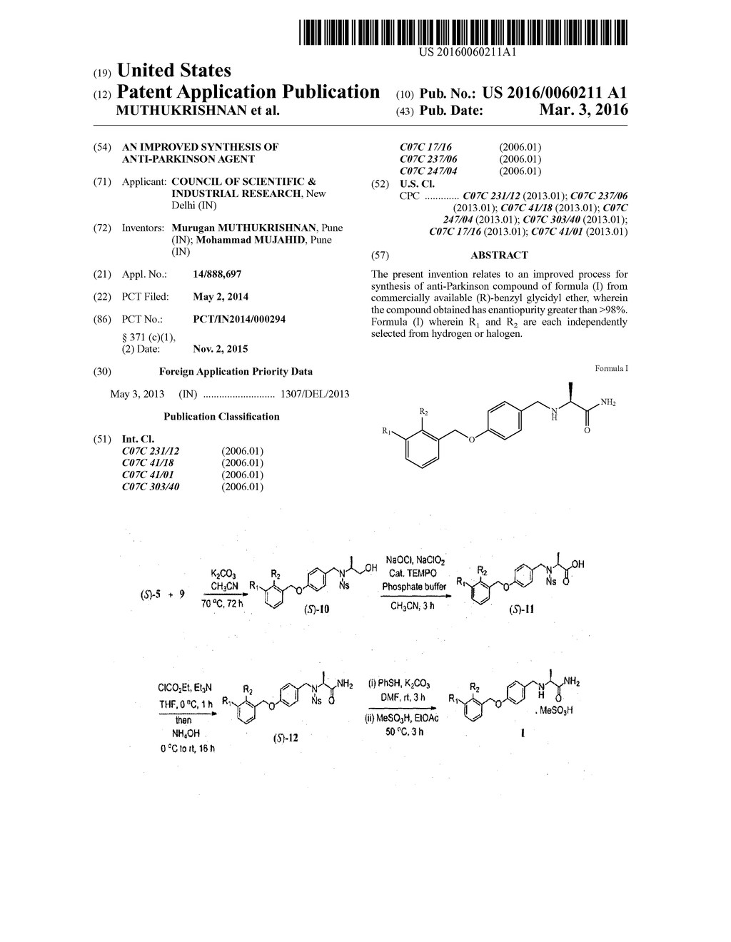 AN IMPROVED SYNTHESIS OF ANTI-PARKINSON AGENT - diagram, schematic, and image 01