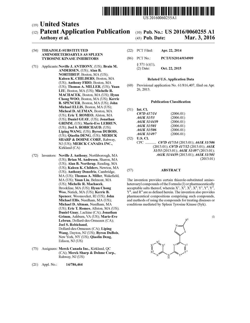 THIAZOLE-SUBSTITUTED AMINOHETEROARYLS AS SPLEEN TYROSINE KINASE INHIBITORS - diagram, schematic, and image 01