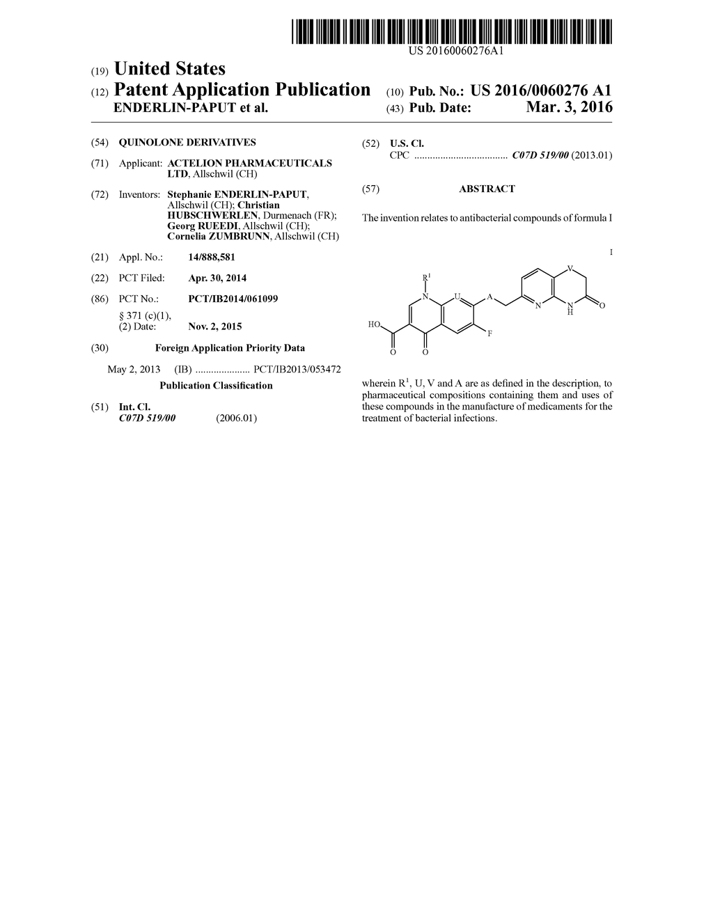 QUINOLONE DERIVATIVES - diagram, schematic, and image 01