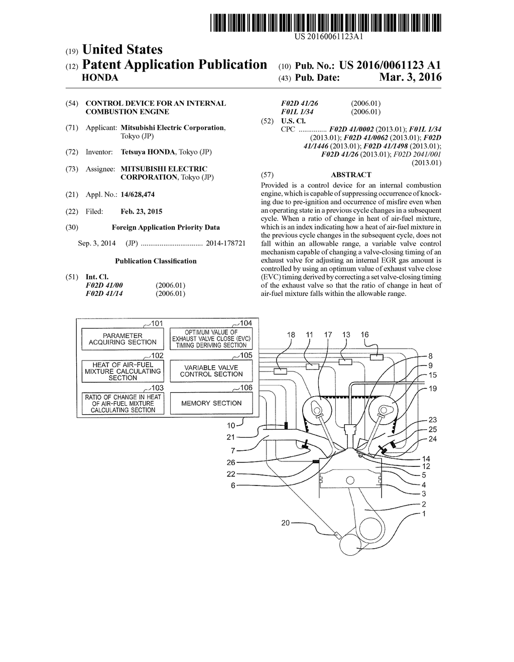 CONTROL DEVICE FOR AN INTERNAL COMBUSTION ENGINE - diagram, schematic, and image 01