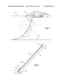 UNDERWATER SUPPORT DEVICE AND INSTALLATION METHOD FOR INITIATING THE     LATERAL BUCKLING OF A RIGID PIPE diagram and image