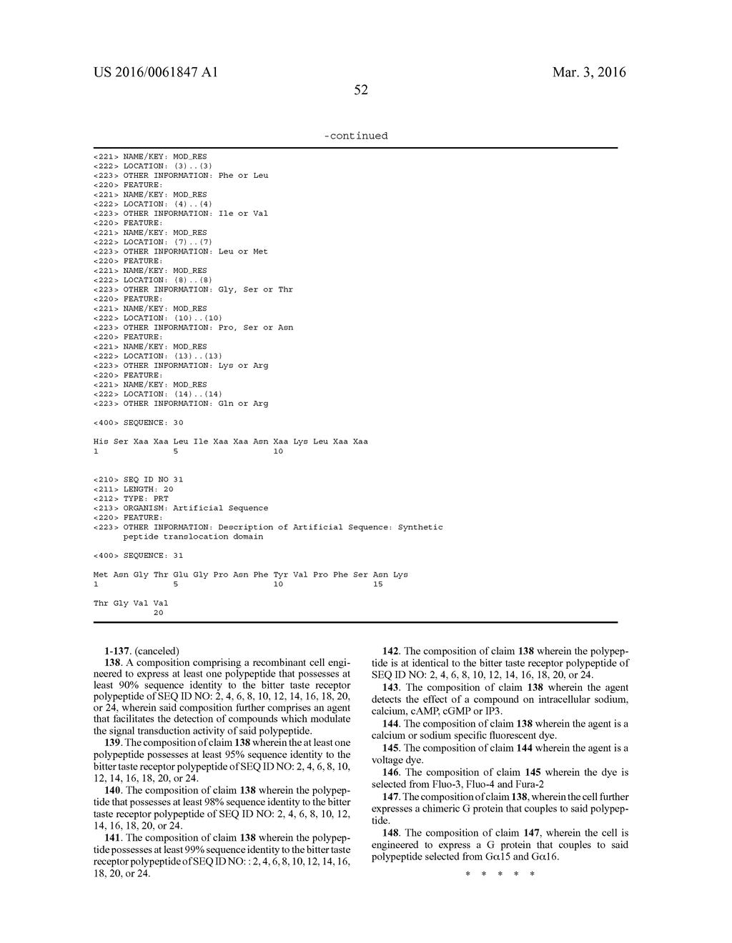 T2R Taste Receptors and Genes Encoding Same - diagram, schematic, and image 53