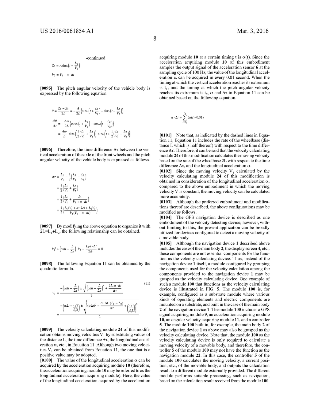 METHOD AND DEVICE FOR CALCULATING VELOCITY - diagram, schematic, and image 13