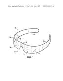 HAIRBAND AND METHOD OF MANUFACTURE INCLUDING A SINGLE MOLD WITH OPTICAL     LENS INSERTS diagram and image