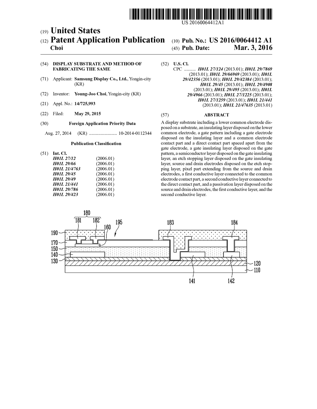 DISPLAY SUBSTRATE AND METHOD OF FABRICATING THE SAME - diagram, schematic, and image 01