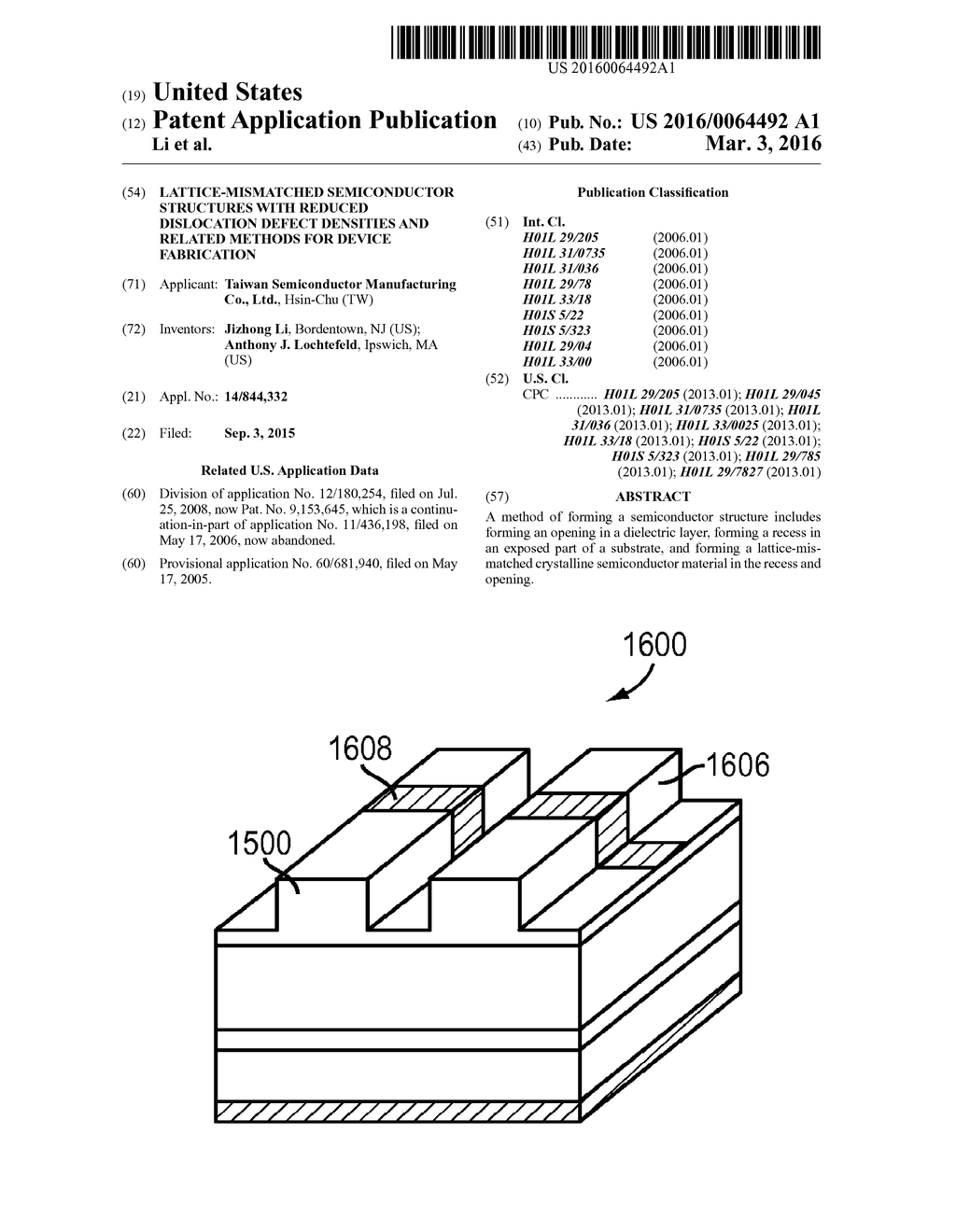 Lattice-Mismatched Semiconductor Structures with Reduced Dislocation     Defect Densities and Related Methods for Device Fabrication - diagram, schematic, and image 01