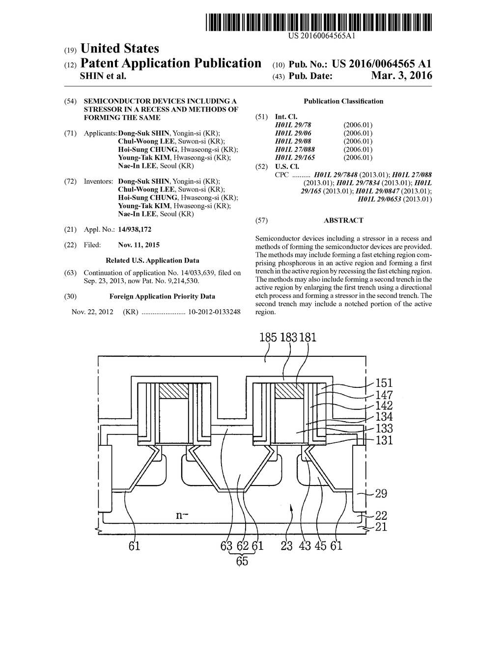 SEMICONDUCTOR DEVICES INCLUDING A STRESSOR IN A RECESS AND METHODS OF     FORMING THE SAME - diagram, schematic, and image 01