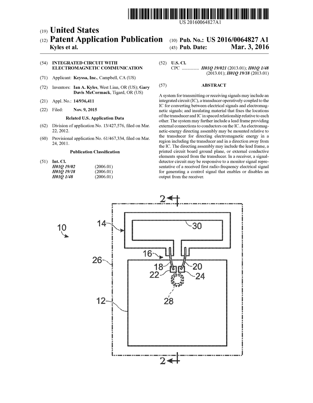 Integrated Circuit with Electromagnetic Communication - diagram, schematic, and image 01