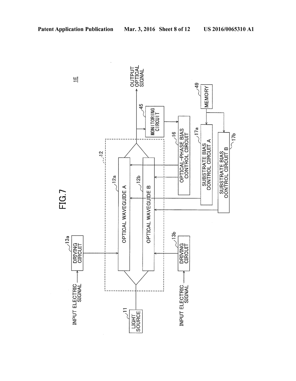 OPTICAL COMMUNICATION APPARATUS AND METHOD OF CONTROLLING OPTICAL     MODULATOR - diagram, schematic, and image 09